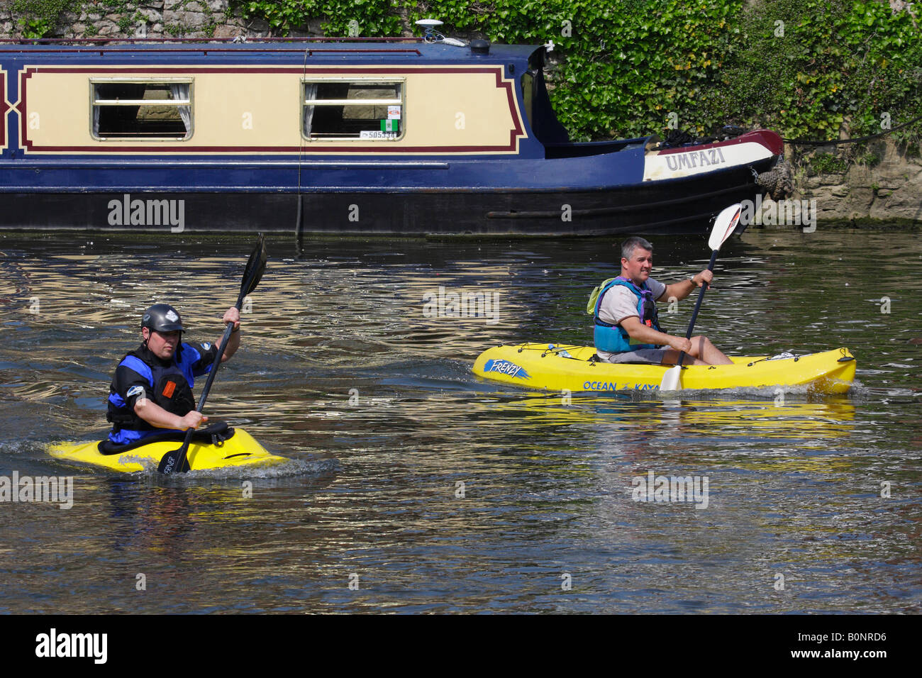 Kayaking on the Thames at Abingdon Stock Photo