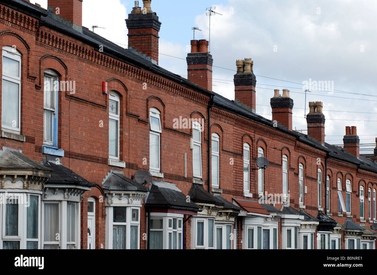 Terraced housing, Small Heath, Birmingham, West Midlands, England, UK