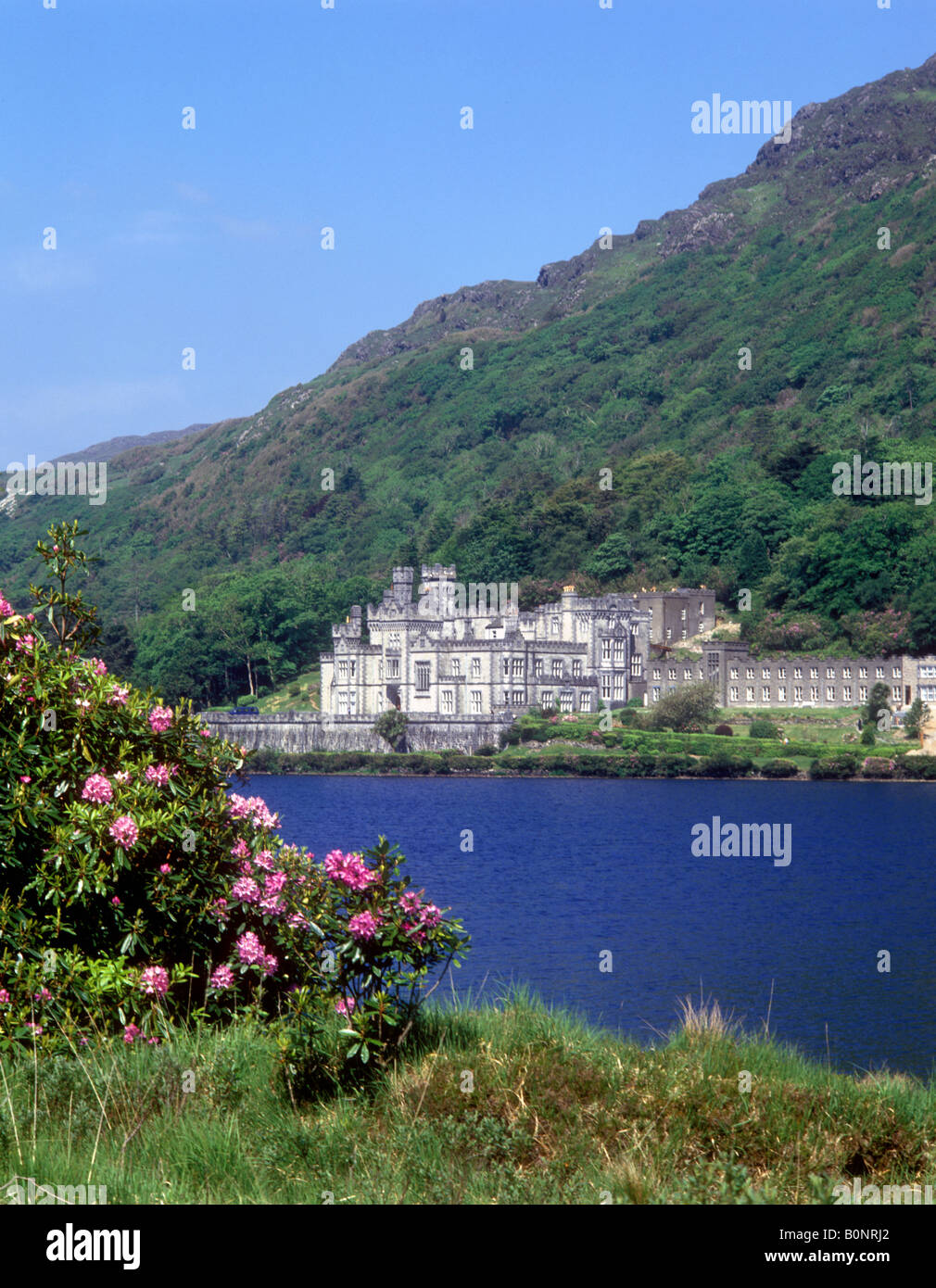 Kylemore Abbey - A magnificent late 19th century mansion on Kylemore Lough in Connemara - Stock