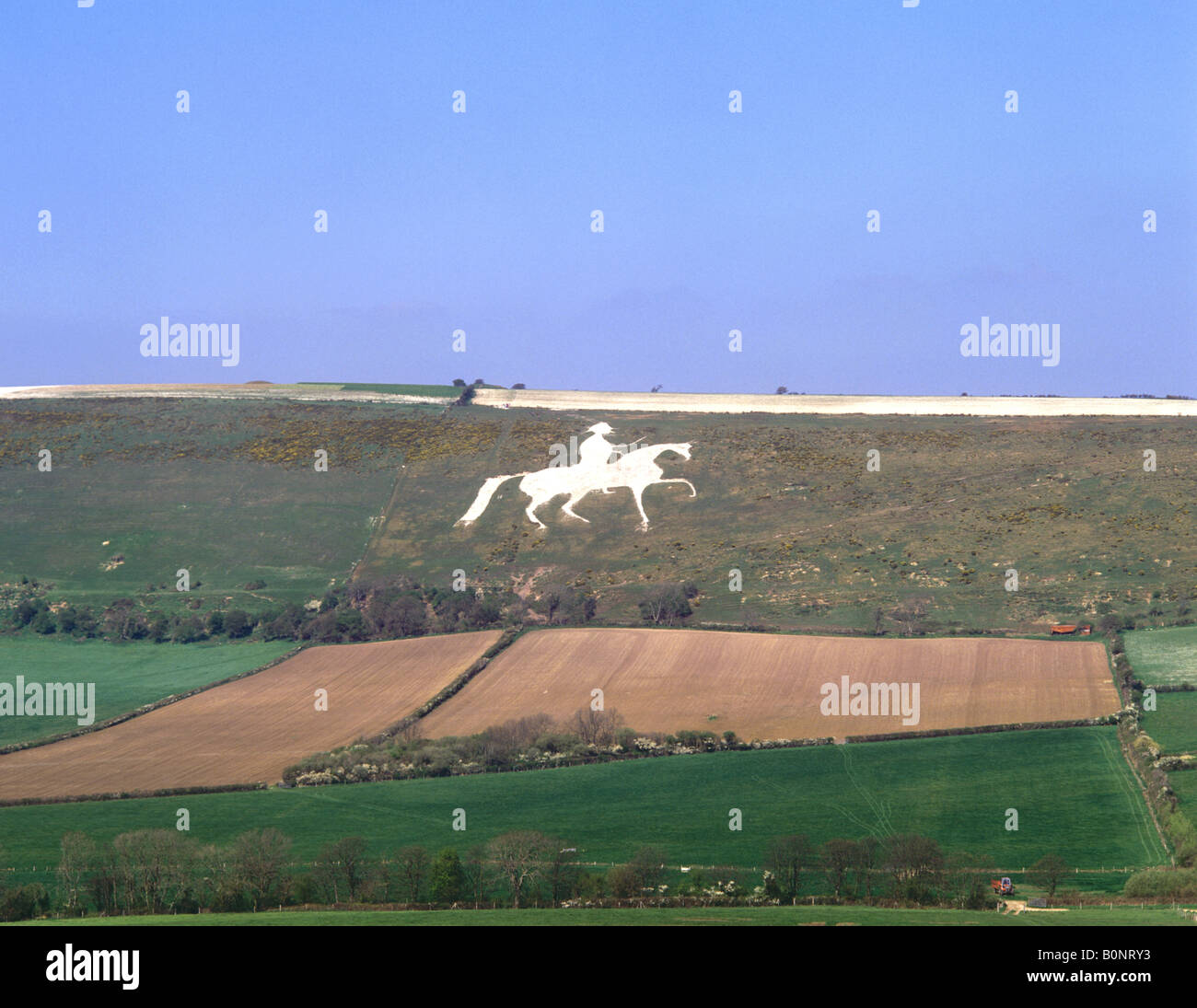 Osmington - The White Horse chalk carving cut on to downs on outskirts of  Weymouth Stock Photo - Alamy