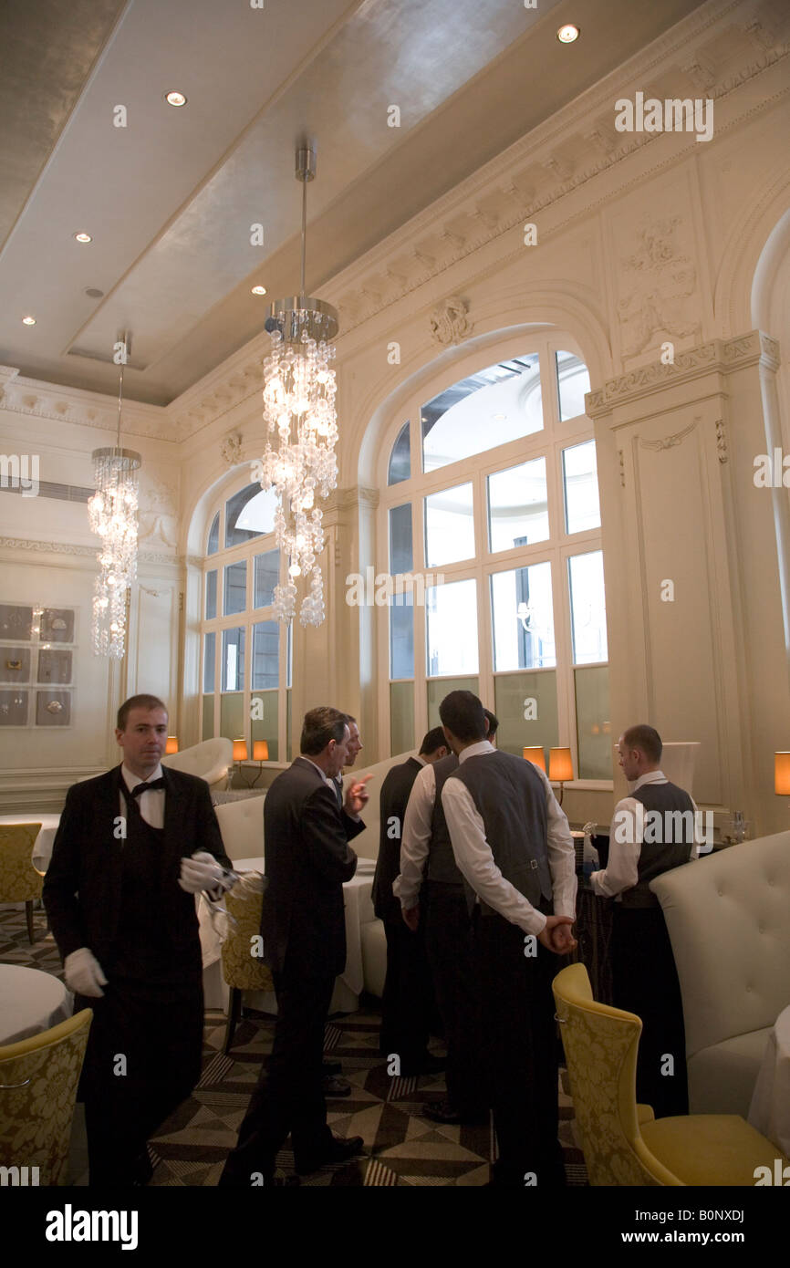 Preparations before the opening night of Gordon Ramsays new restaurant