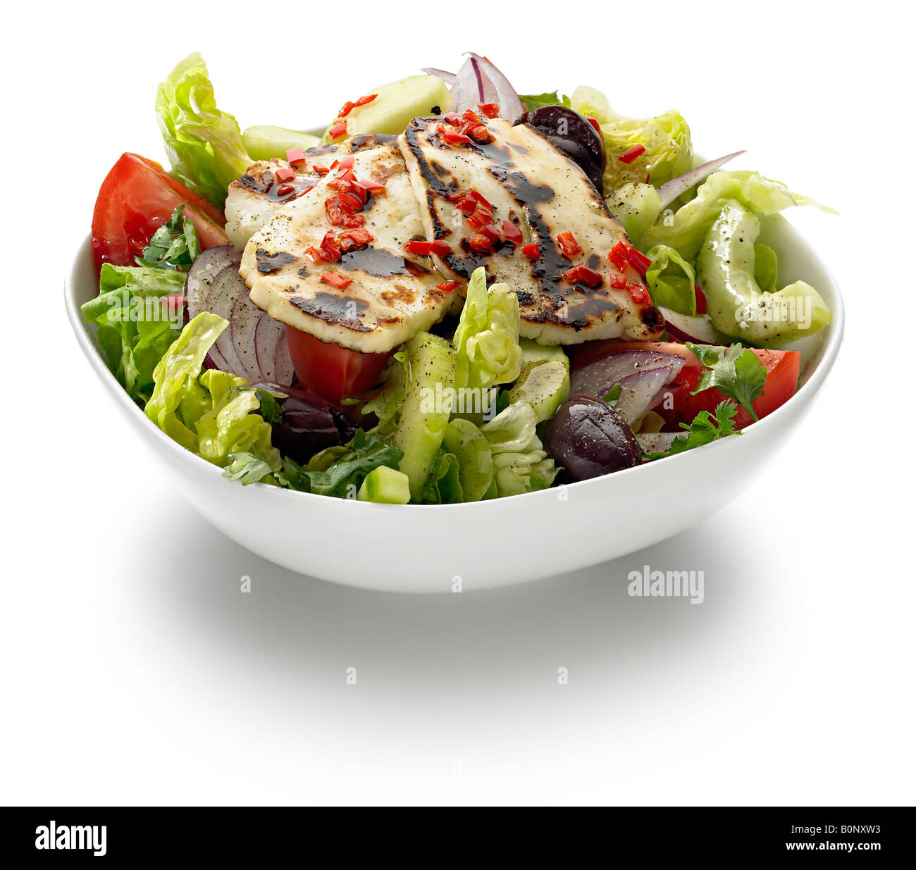 grilled halloumi cheese salad Stock Photo Alamy