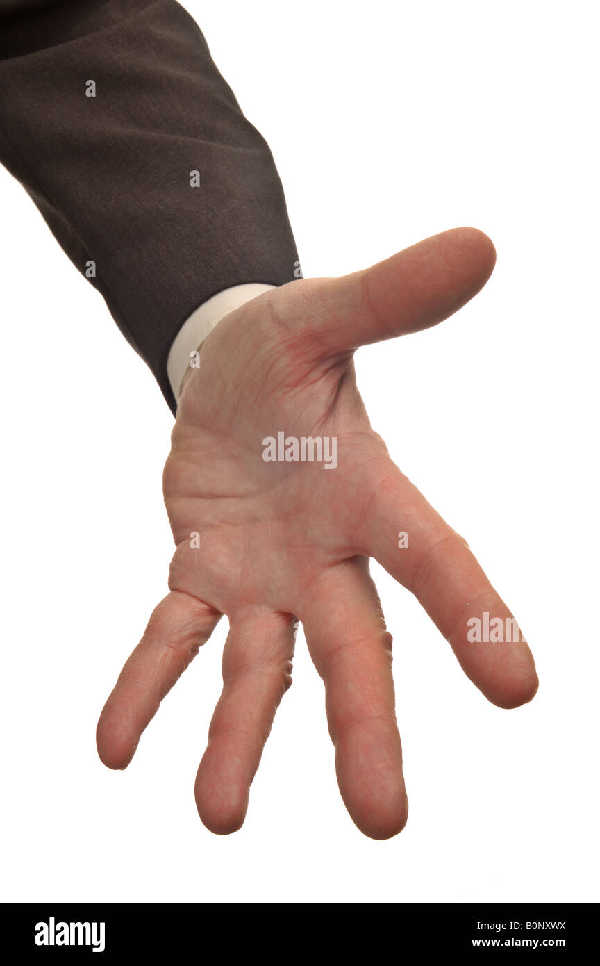 Open handed gesture Stock Photo Alamy