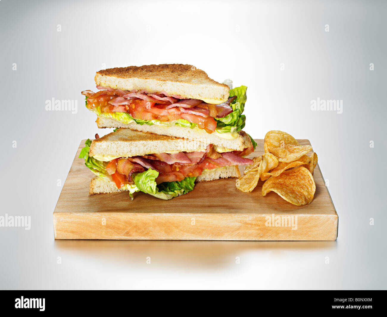 Bacon lettuce tomato BLT sandwich Stock Photo
