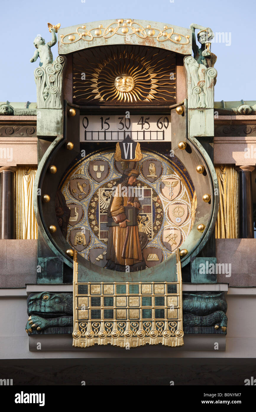 Wien, 'Anker-Uhr' von Franz Matsch 1913, Stock Photo