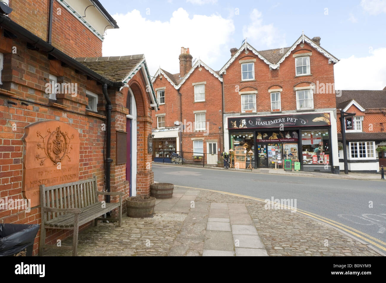 Town Hall and Pet Shop Haslemere High Street Surrey UK Stock Photo