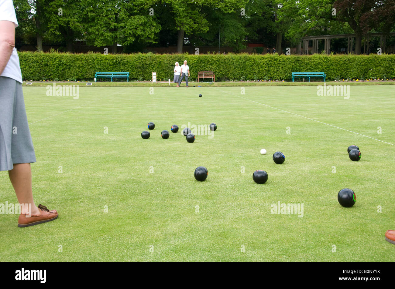 Ladies Lawn Bowls Stock Photo Alamy
