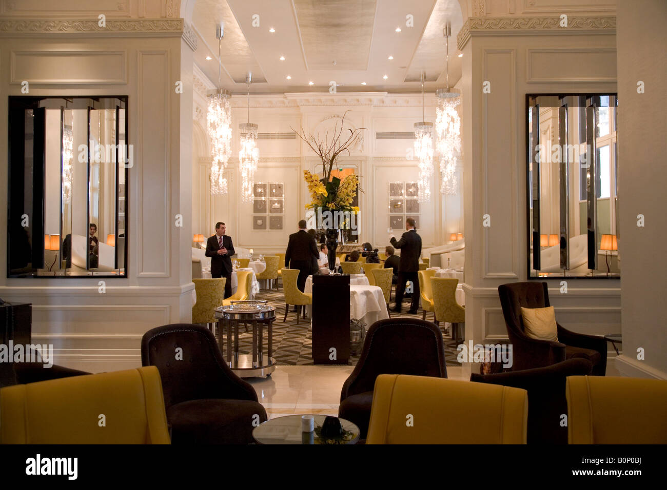 Preparations before the opening night of Gordon Ramsays new restaurant