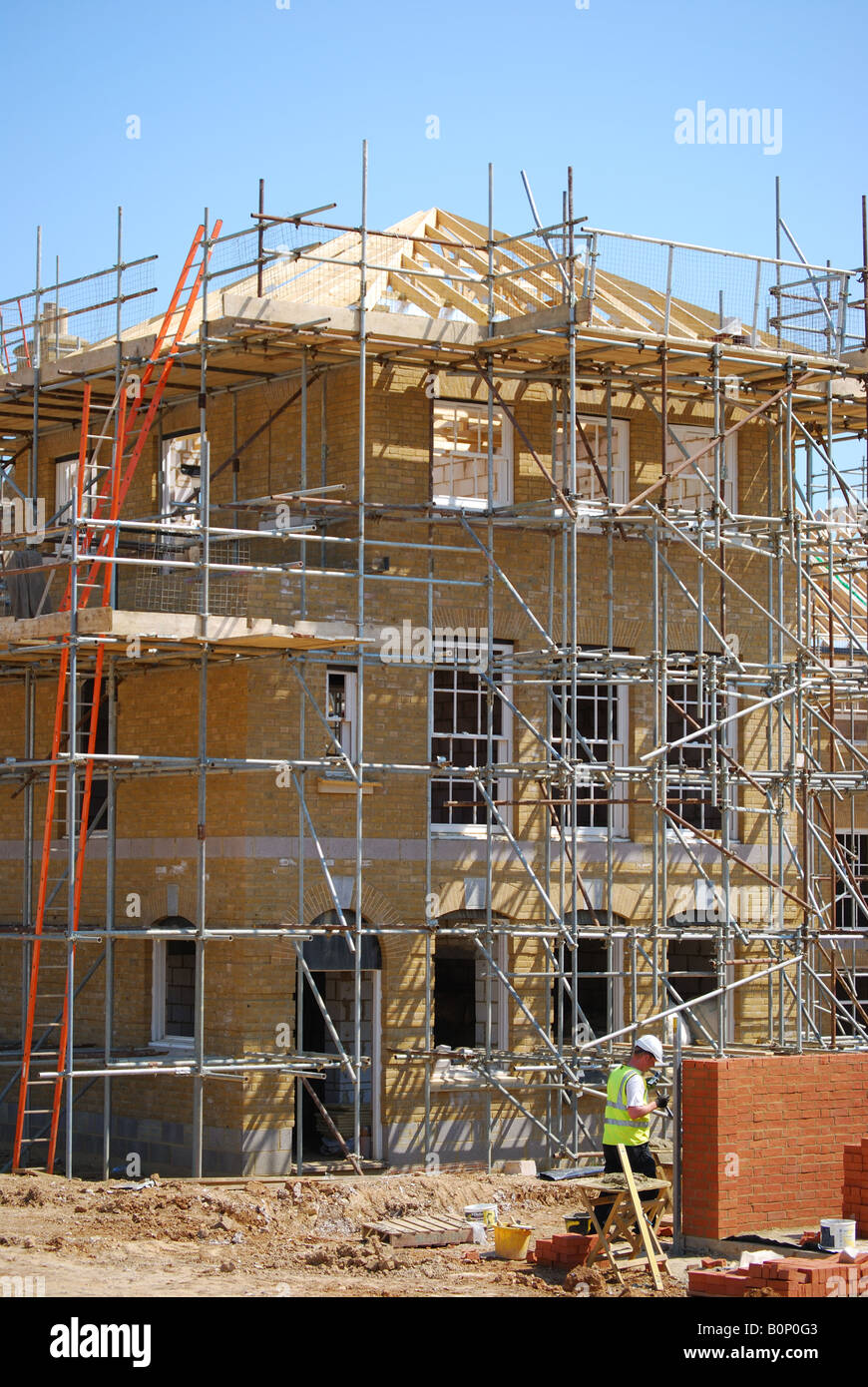 Housing construction, Poundbury, Dorchester, Dorset, England, United Kingdom Stock Photo