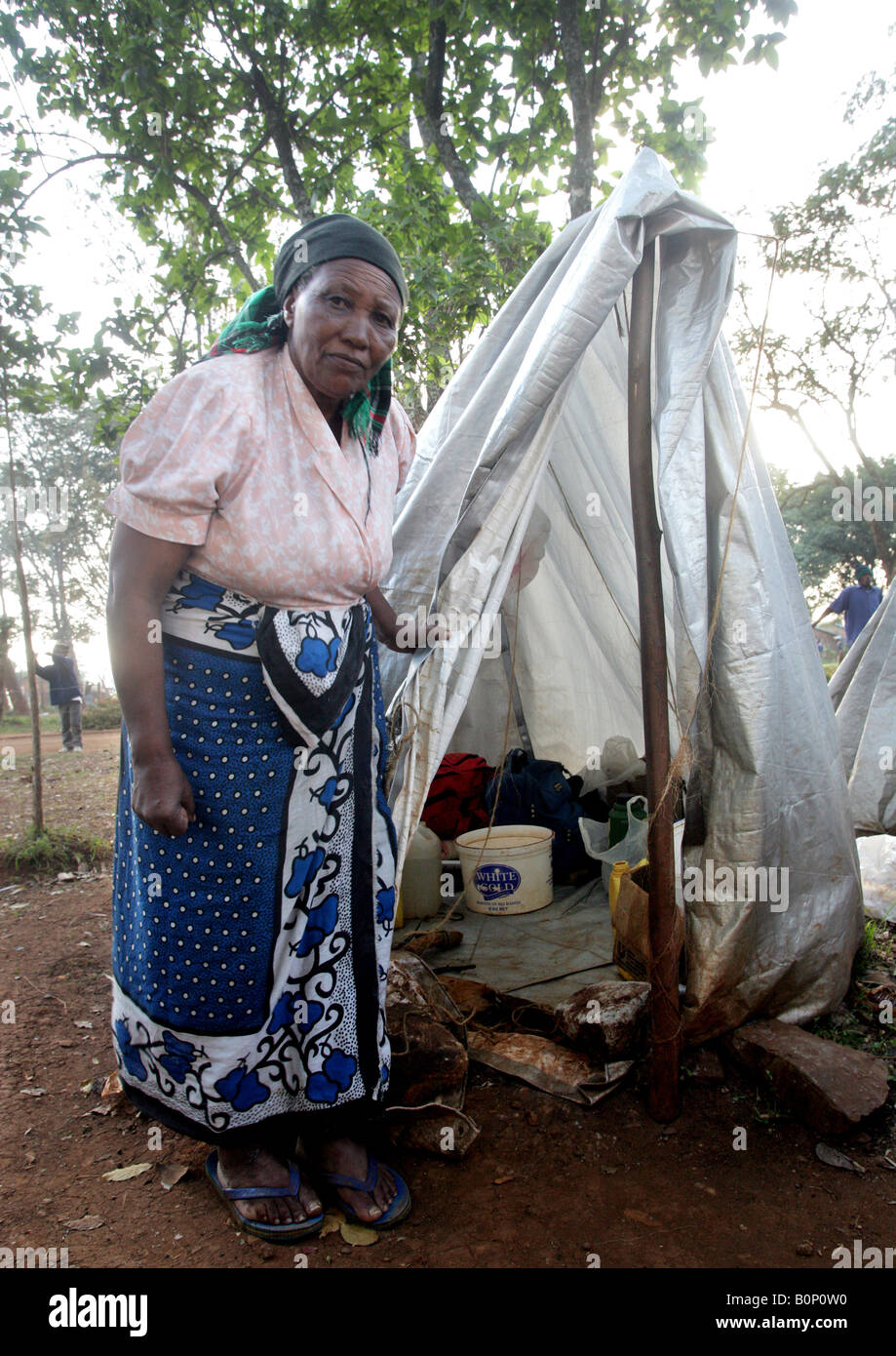Kenyan refugees (internally displaced people = IDPs) at the refugee camp Riruta in Nairobi Stock Photo