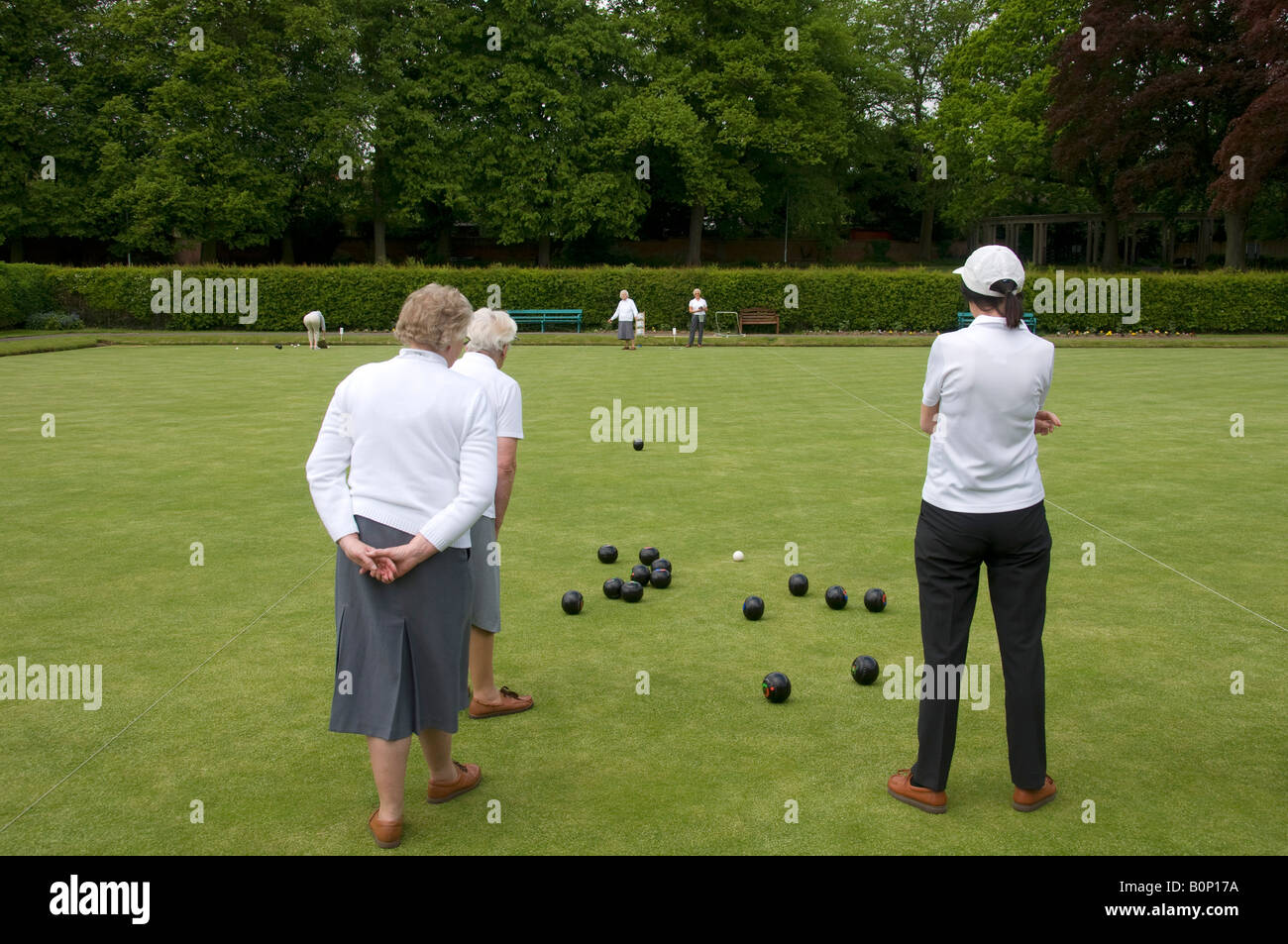 Ladies Lawn Bowls Stock Photo Alamy