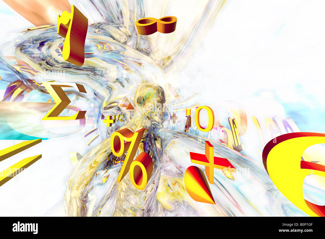 Man in the world of mathematics Stock Photo Alamy