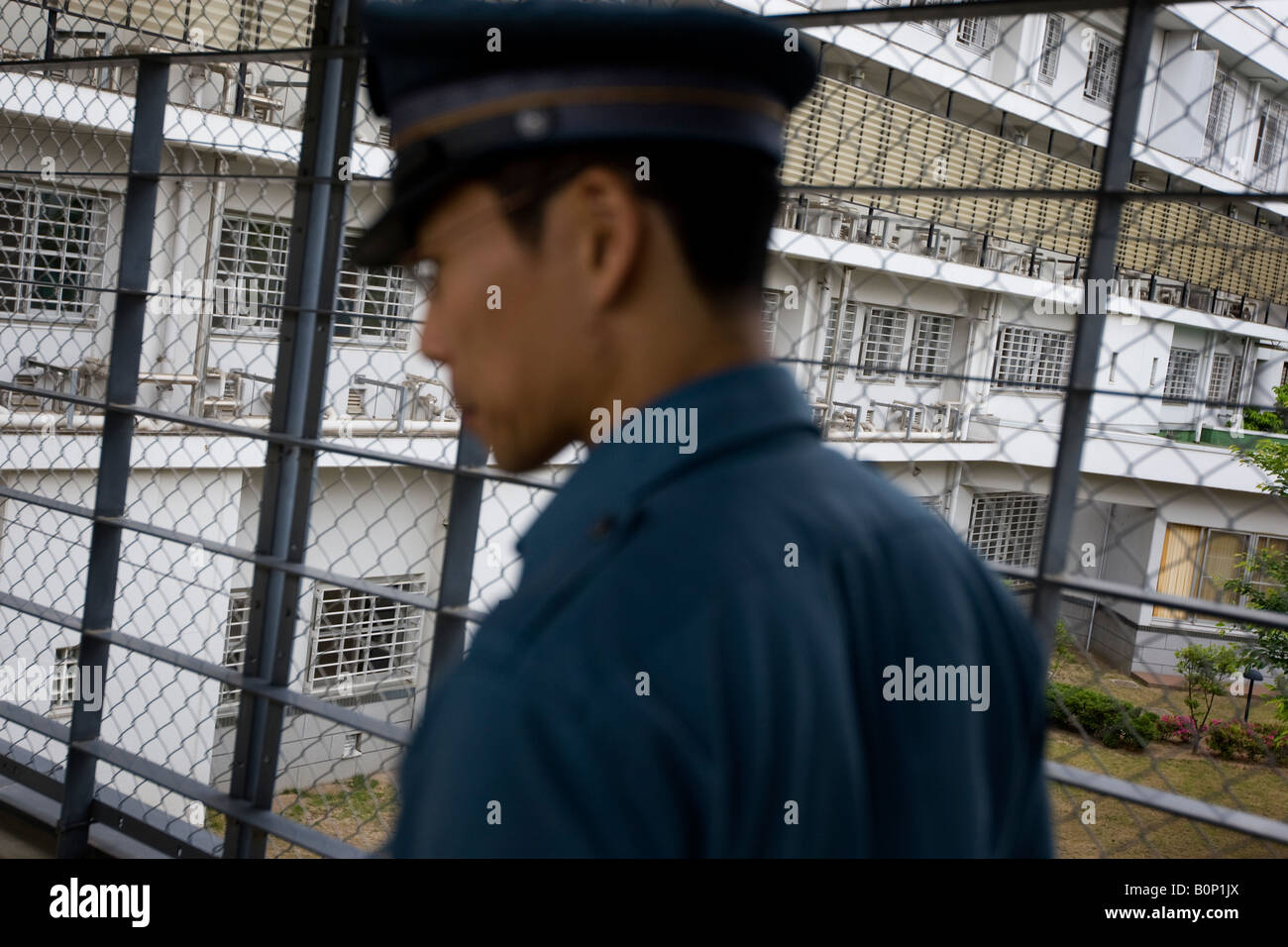 Prison officer guard, Onomichi prison, Japan. Stock Photo