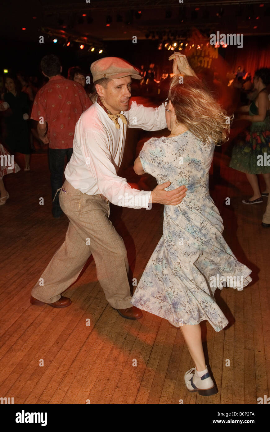 Pontins Holiday Camp, Camber Sands Sussex England. Rhythm Riot Retro Weekend retro couple dancing the jive, 2000s 2007 HOMER SYKES Stock Photo