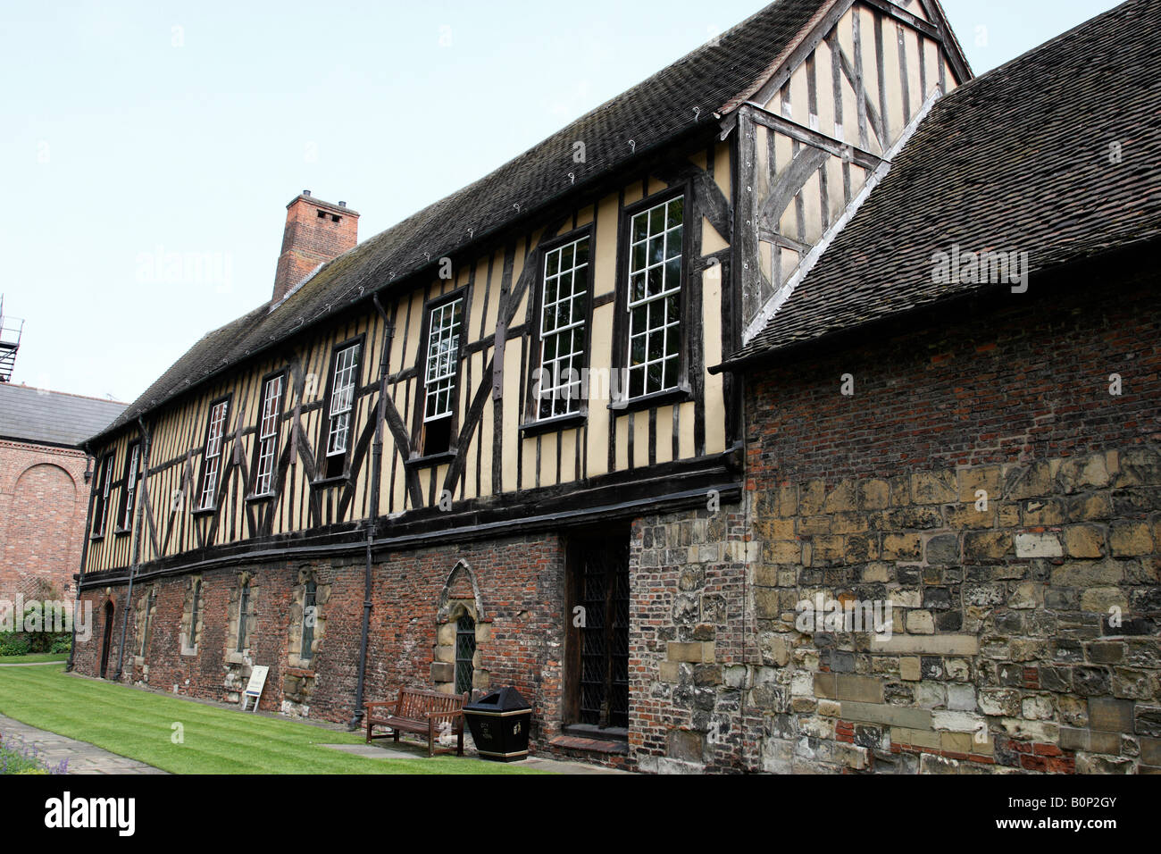 facade of the merchant adventurers hall a medieval guild hall york north yorkshire england uk Stock Photo