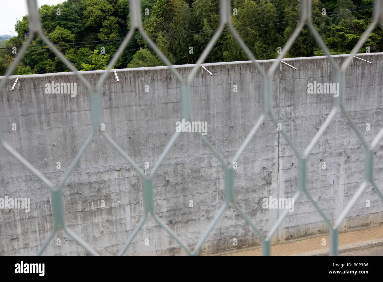 perimeter wall, Onomichi prison, Japan. Stock Photo