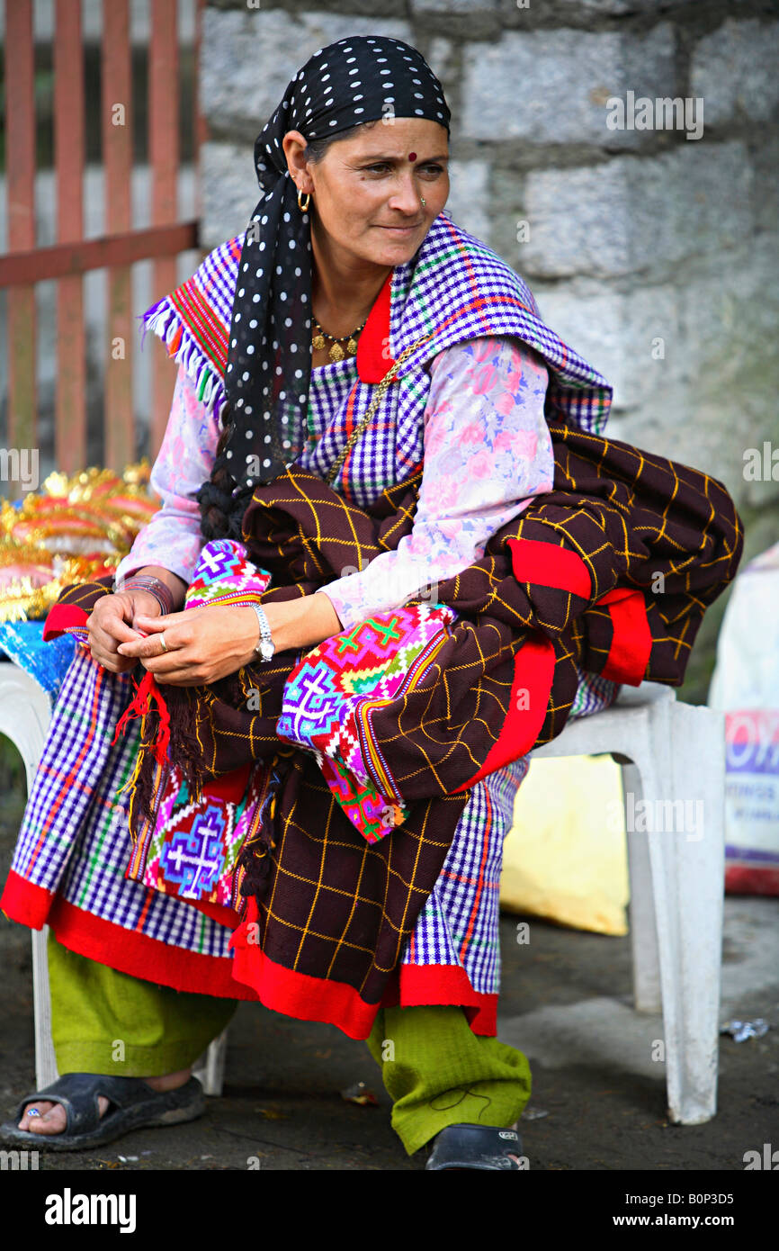 A woman in a traditional dress at Manali Himachal Pradesh, India Stock  Photo - Alamy