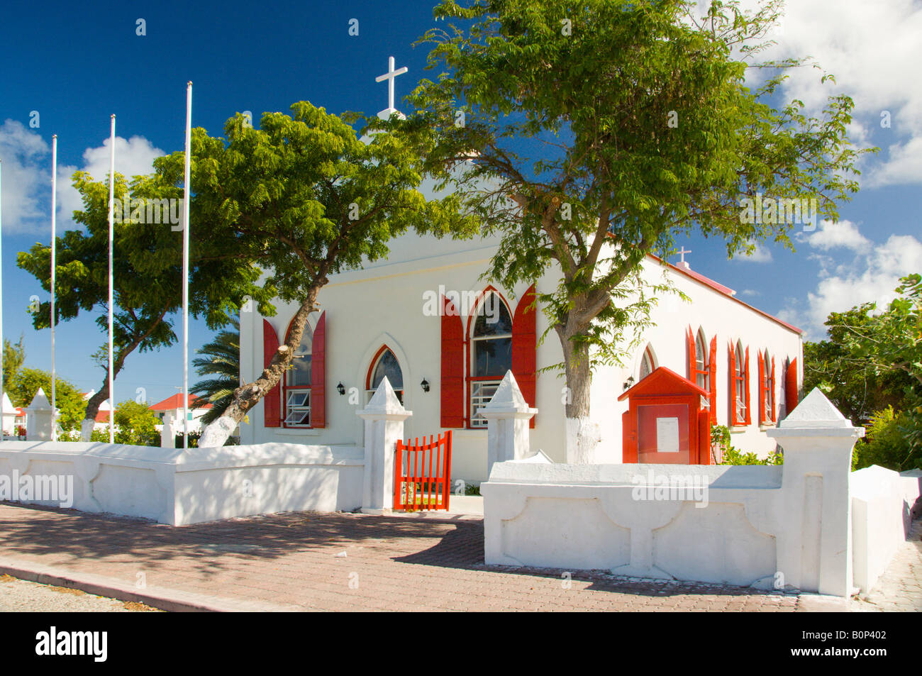 St Mary the Virgin Anglican Church exterior in Cockburn Town Grand Turk Turks and Caicos Island British Overseas Territories Stock Photo