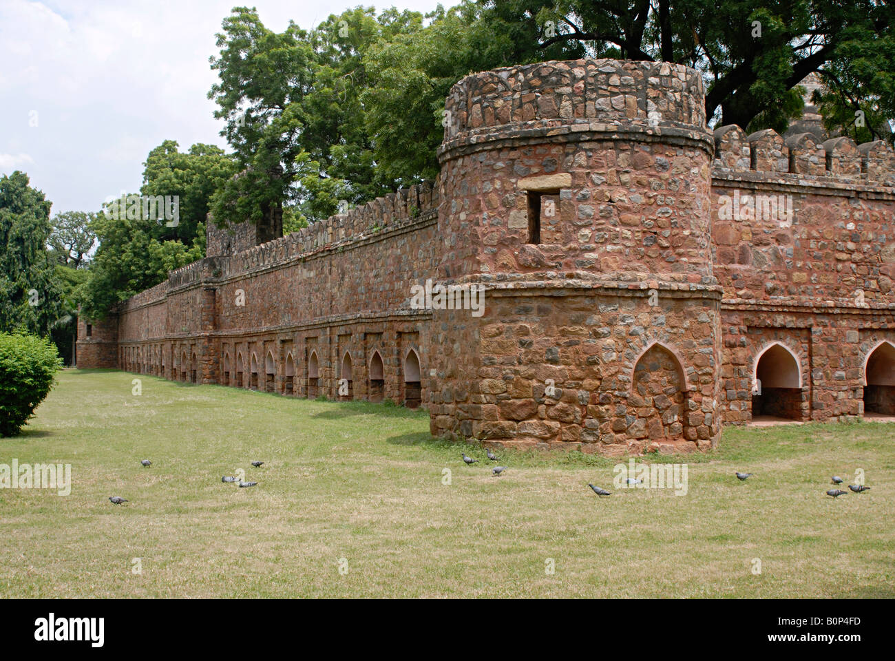 Delhi. Lodi garden Complex Fortification of Sikandar Lodi's tomb. Stock Photo