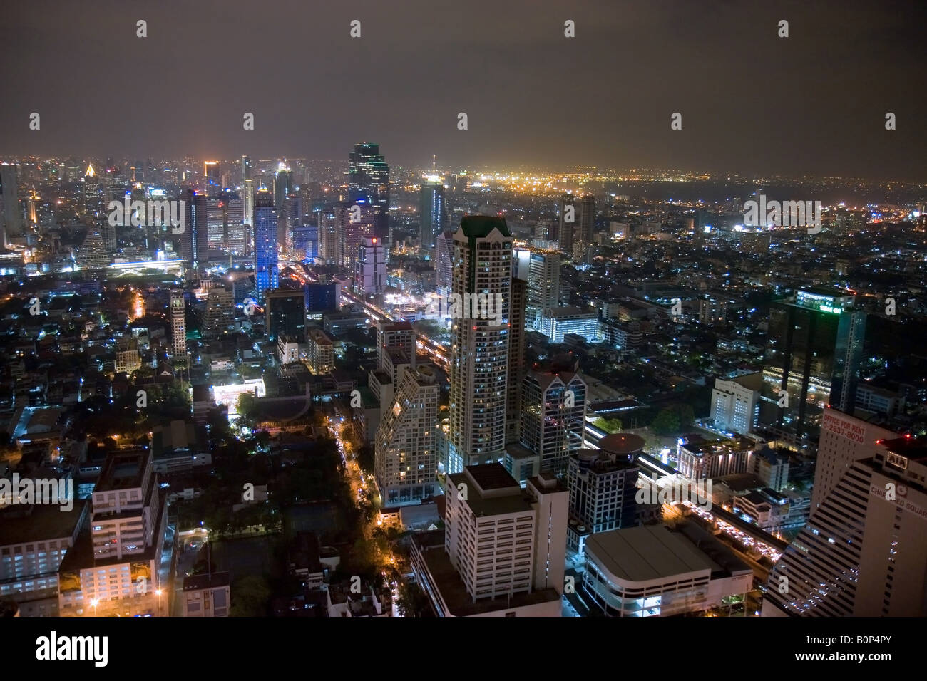 The city of Bangkok Thailand at night with lights Stock Photo - Alamy
