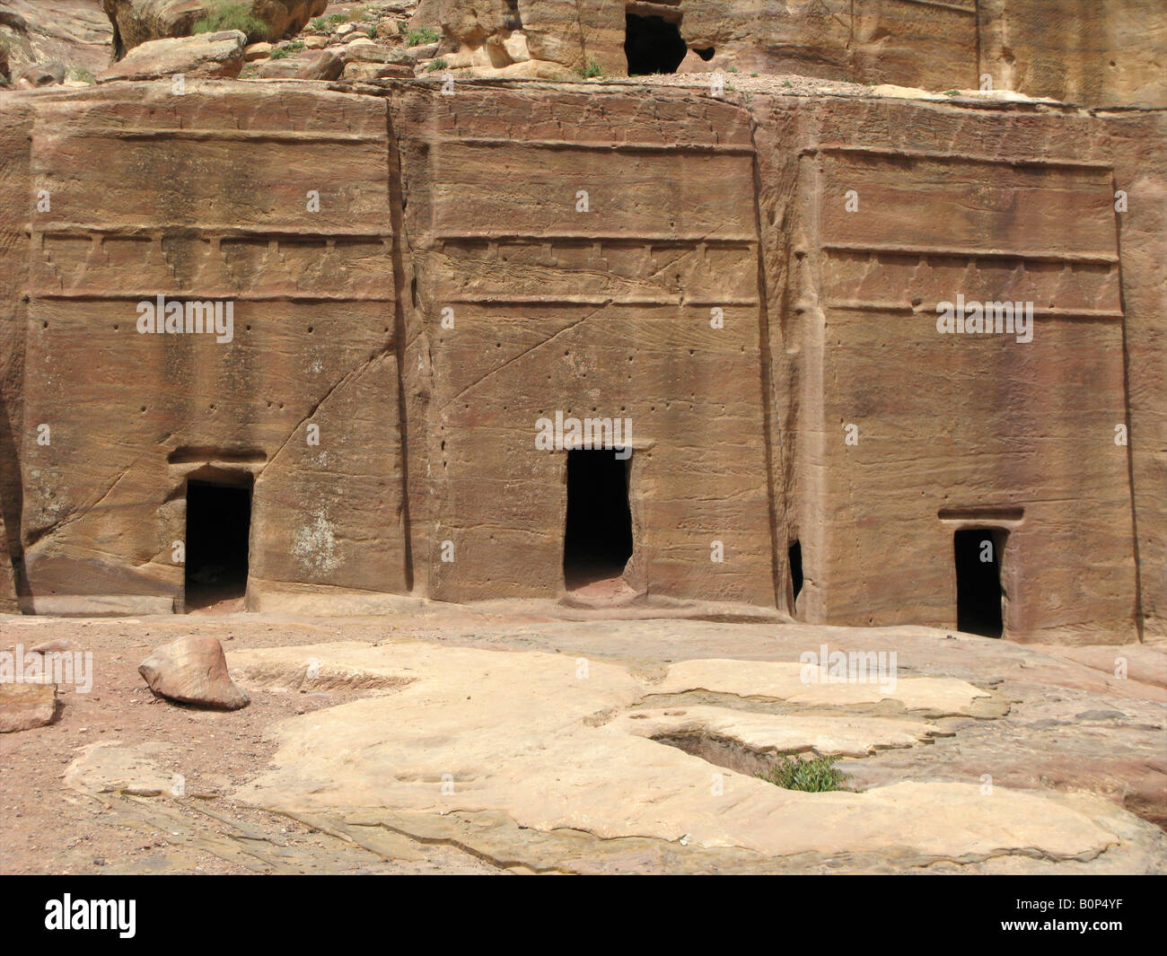 Nabataean tomb facades in Petra, UNESCO World Heritage Site, Petra, Jordan, Middle East Stock Photo