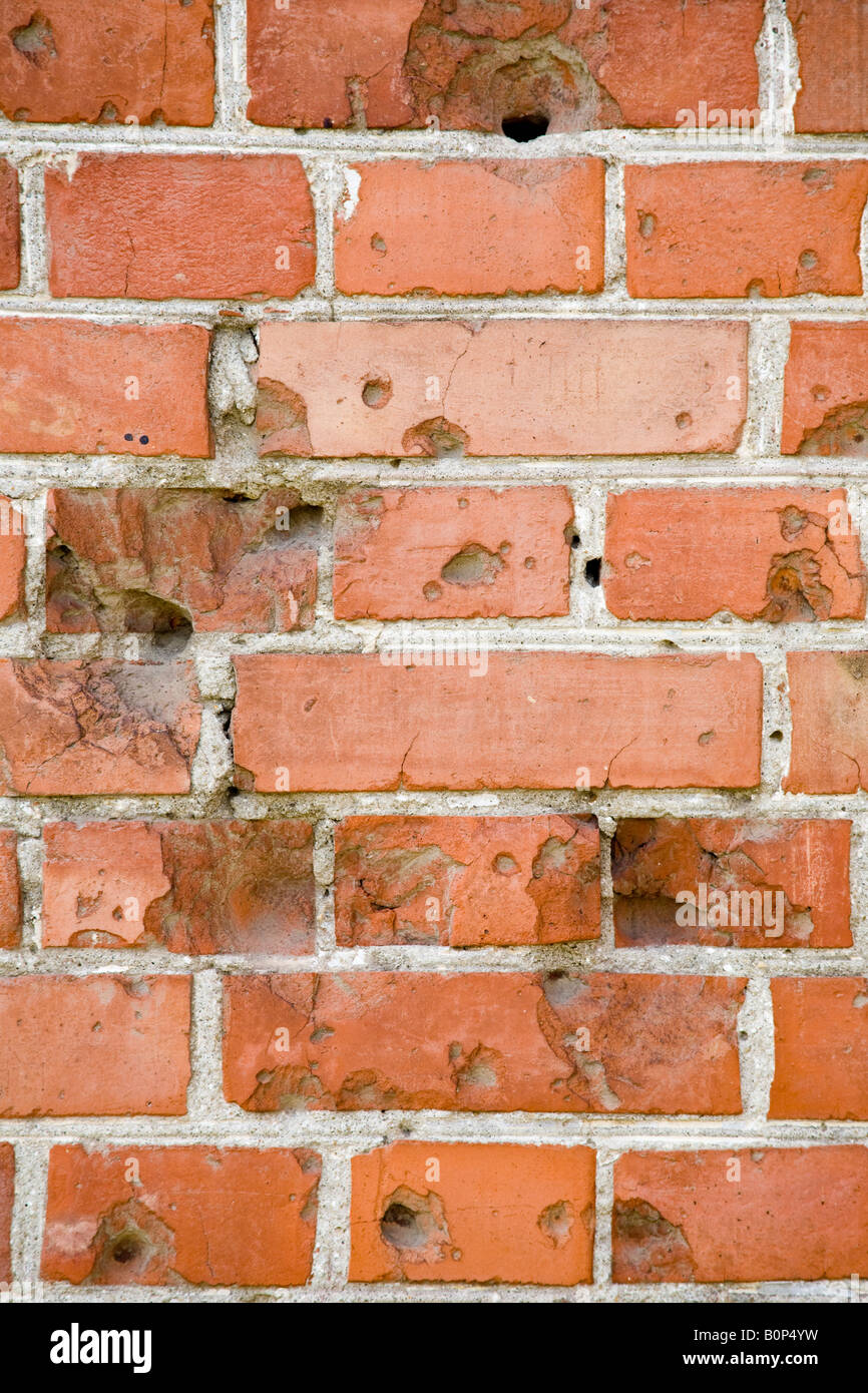 Bullet Holes In Brick Wall