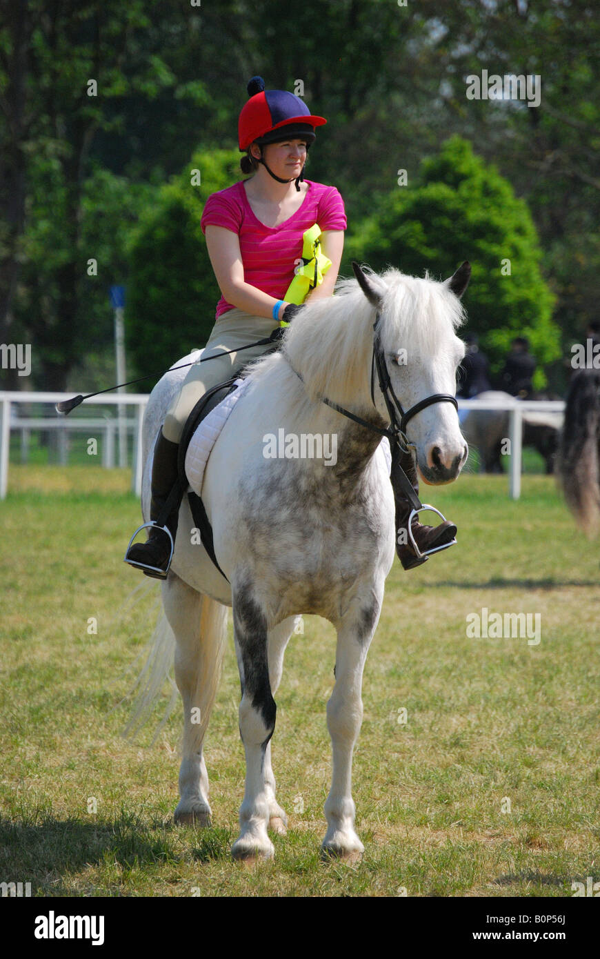 Pony Club rider, Royal Windsor Horse Show, Home Park, Windsor, Berkshire, England, United Kingdom Stock Photo