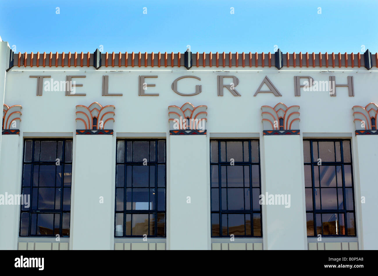 Telegraph Art Deco building in Napier, Hawke's Bay, New Zealand Stock Photo