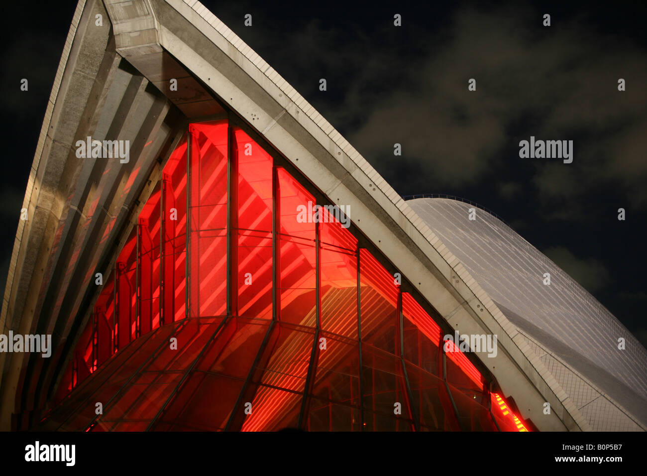 Sydney Opera House restaurant at dusk Bennelong Point Sydney Cove New South Wales Australia Stock Photo