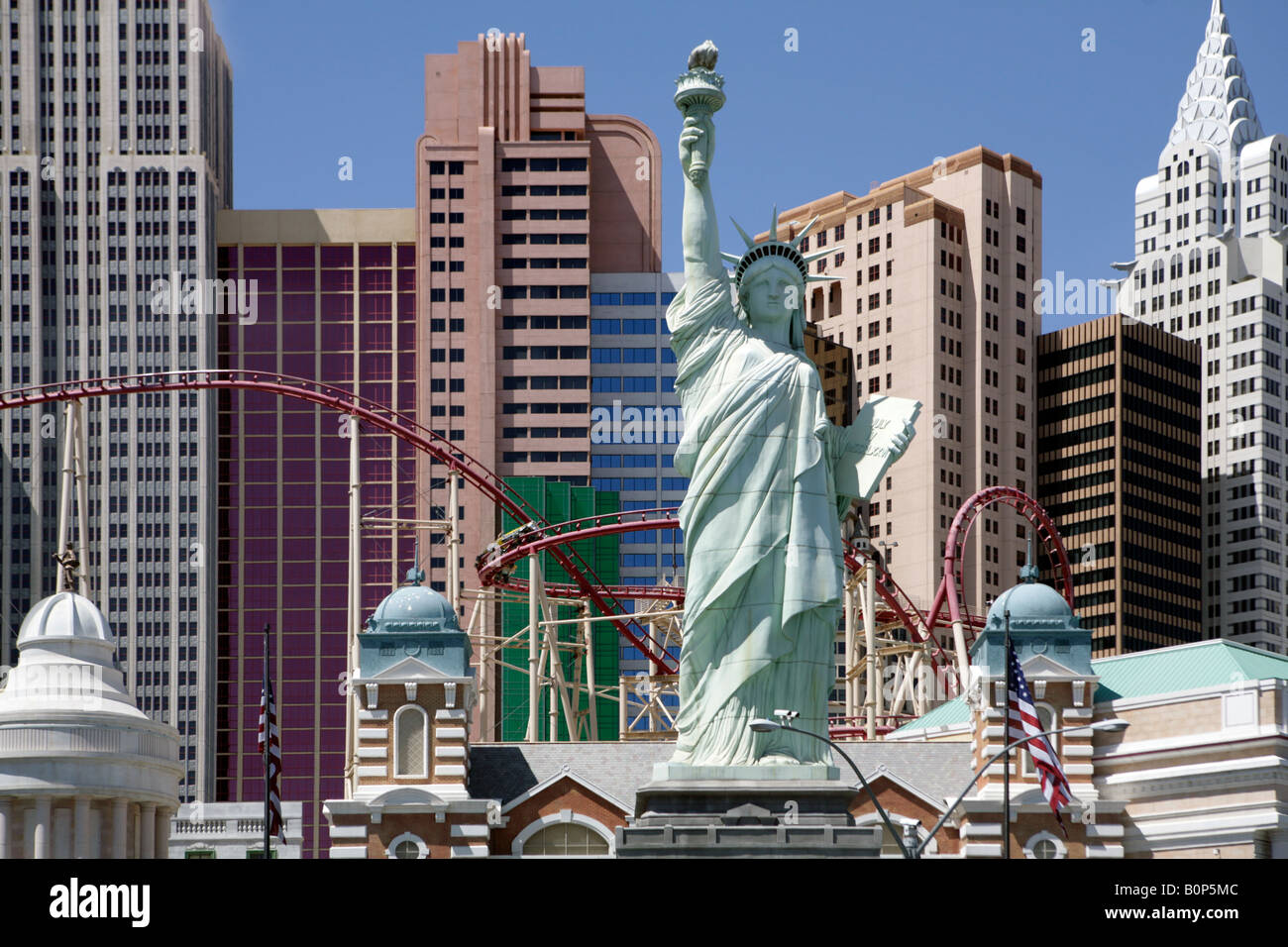 New York New York casino and hotel, Las Vegas, Nevada USA. Seen from the strip. Stock Photo