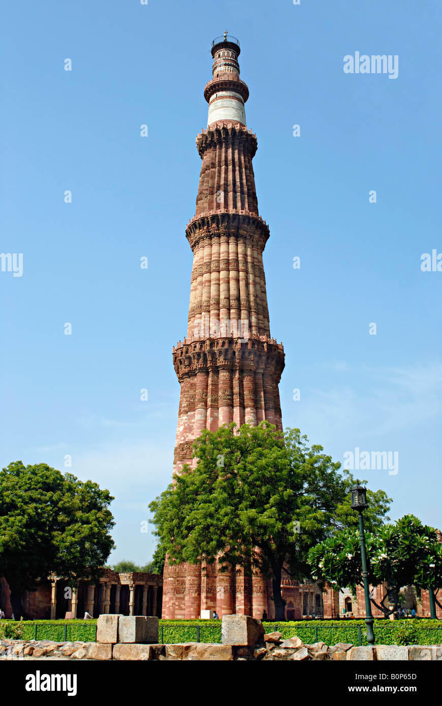 Delhi. Qutub minar General view. Stock Photo