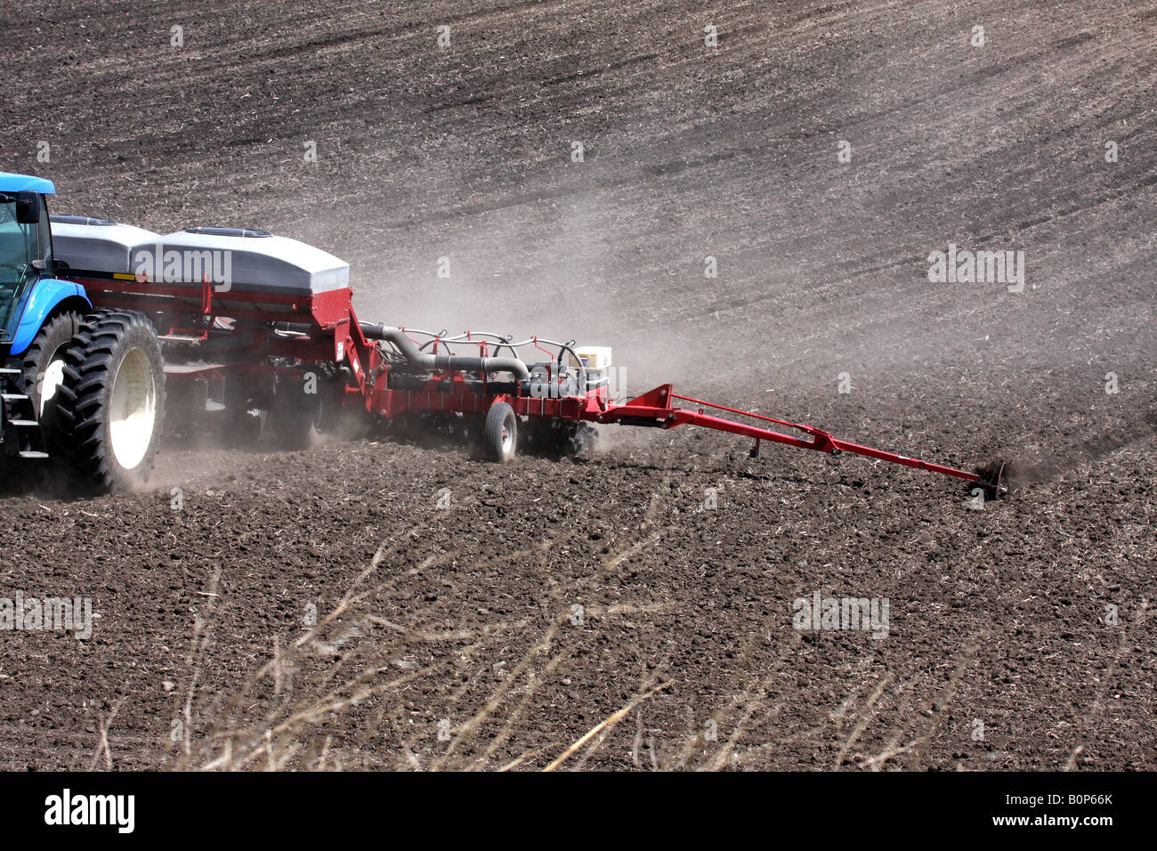 Row marker on seed planter Stock Photo Alamy