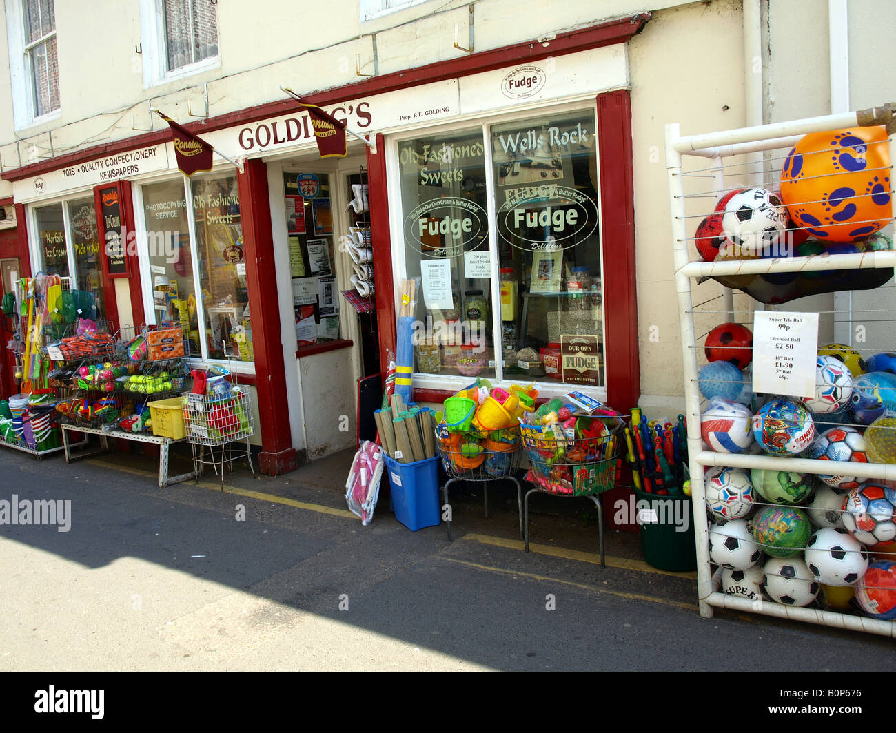 a colourful beach shop at wells next to sea,norfolk,uk. Stock Photo