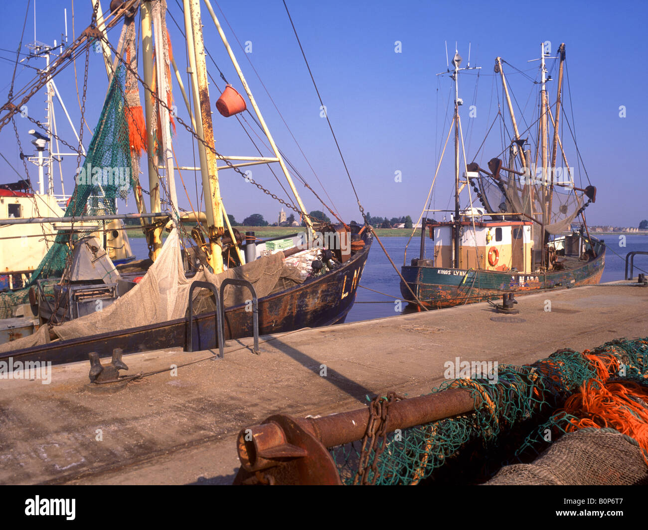 King's Lynn Fishing boats at quayside on the River Ouse Stock Photo