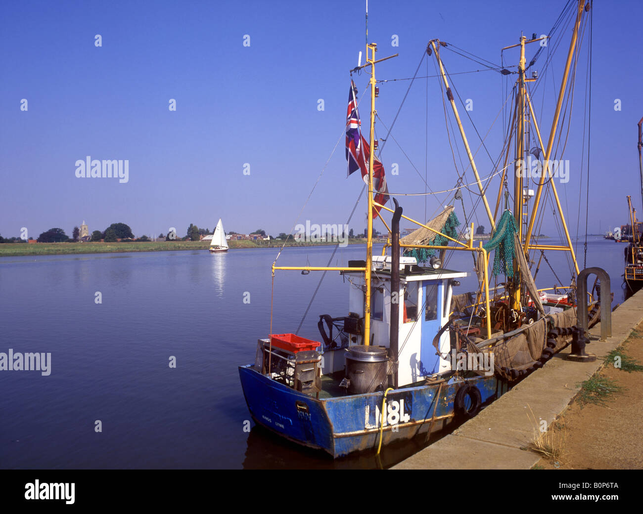 King's Lynn Fishing boats at quayside on the River Ouse Stock Photo