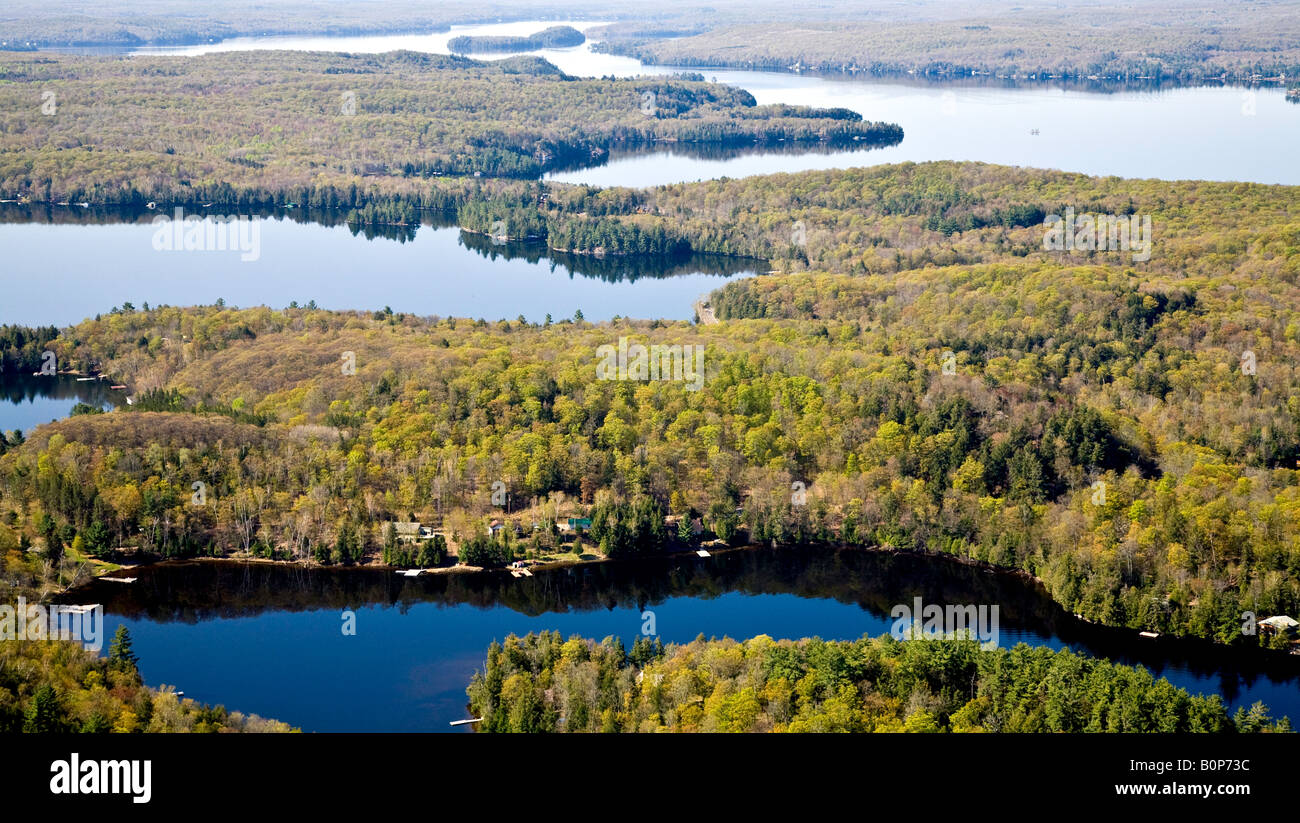 Northern Ontario Lakes and forest Cottage Country near Huntsville Ontario Canada Stock Photo