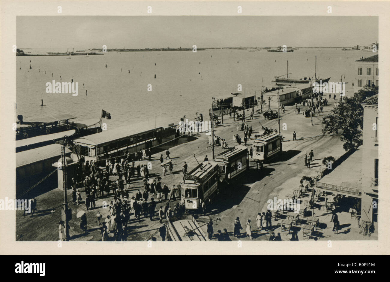 Venezia Venice Lido. Piazzale ed approdi Italy, circa 1920 Stock Photo