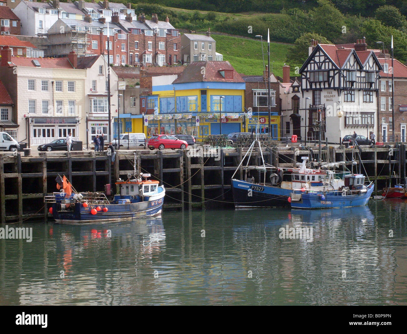 General view of Scarborough harbour, North Yorkshire, England. Stock Photo