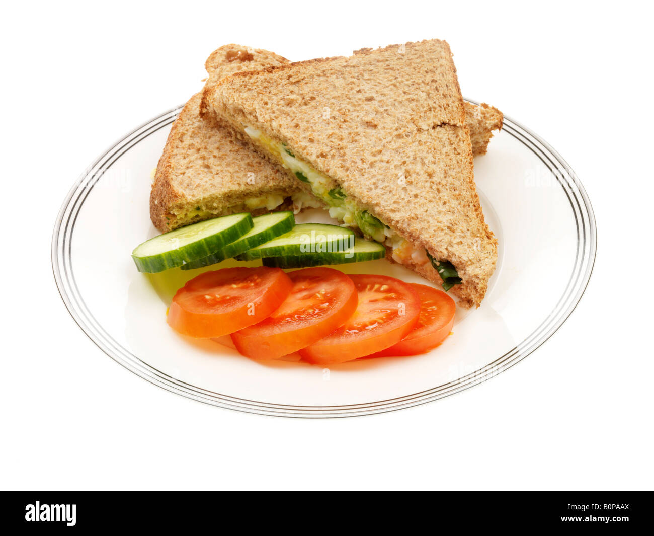 Egg Mayonnaise Sandwich with Tomatoes and Cucumber Stock Photo Alamy
