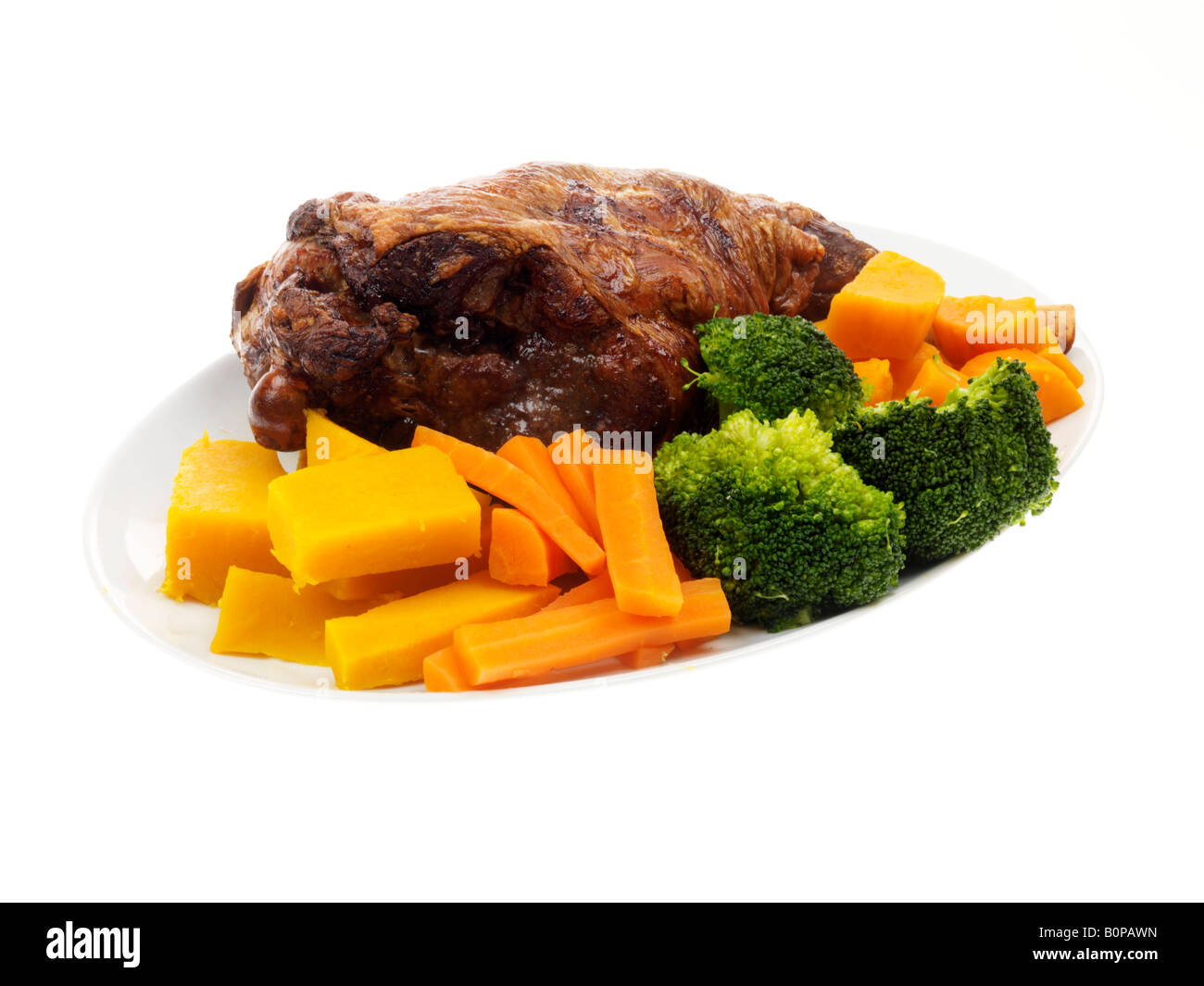 Roast Leg Of Lamb Stock Photo - Alamy