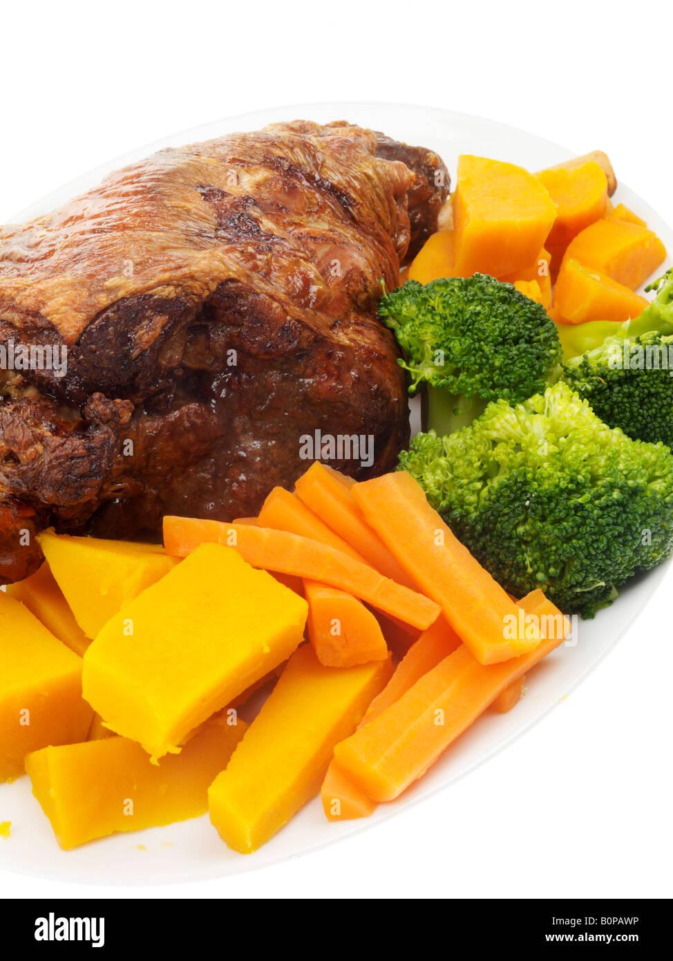 Roast Leg Of Lamb Stock Photo - Alamy