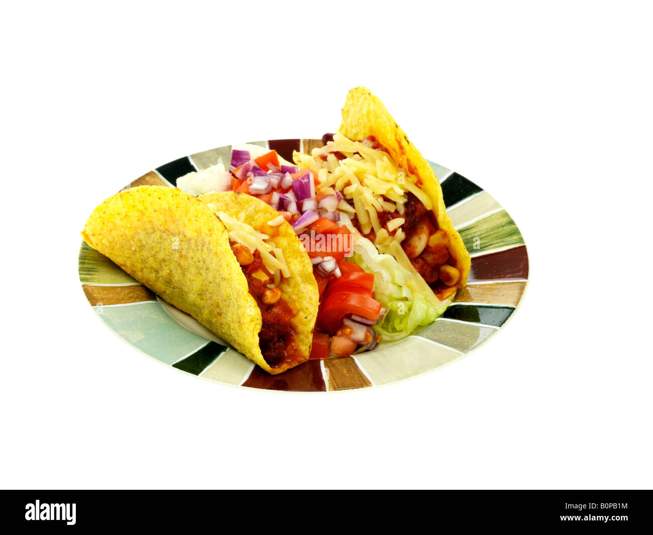 Taco Shells With Salsa Stock Photo