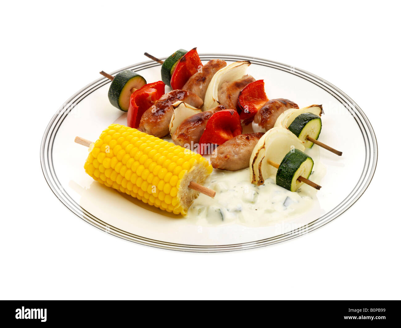 Sausage Kebabs Stock Photo