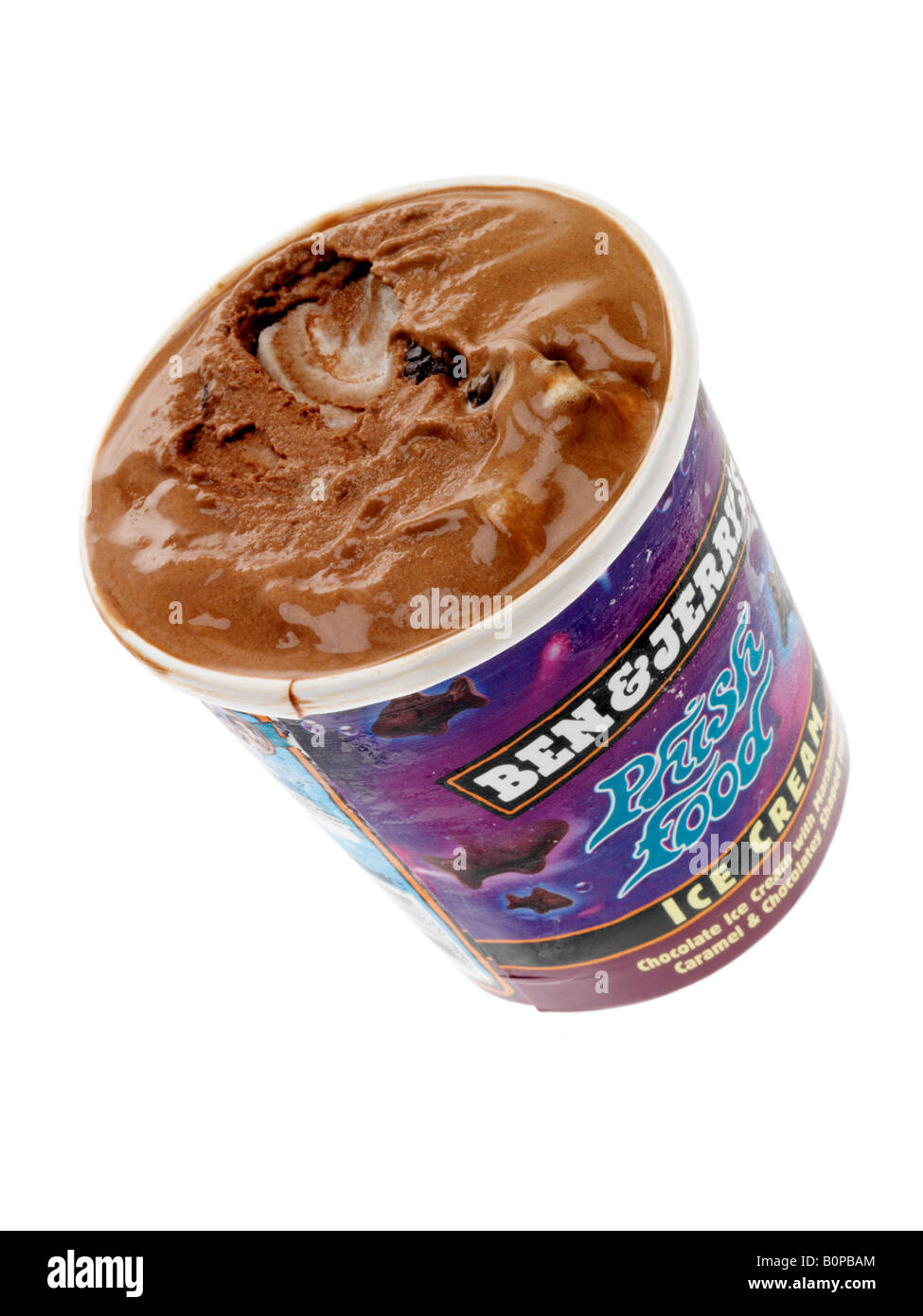 Chocolate Ice Cream with Caramel and Marshmallow Stock Photo Alamy