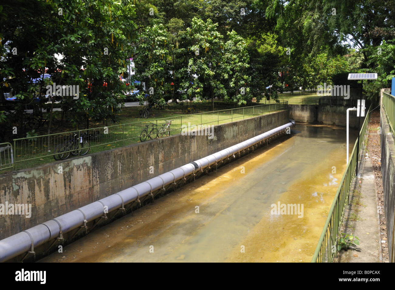 Rain drain canal Singapore Stock Photo Alamy