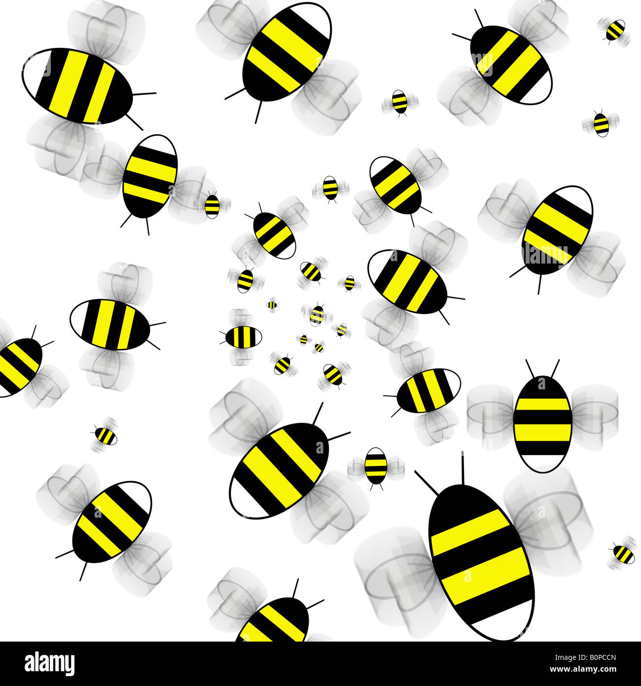 Bumble Bees illustration on white background Stock Photo