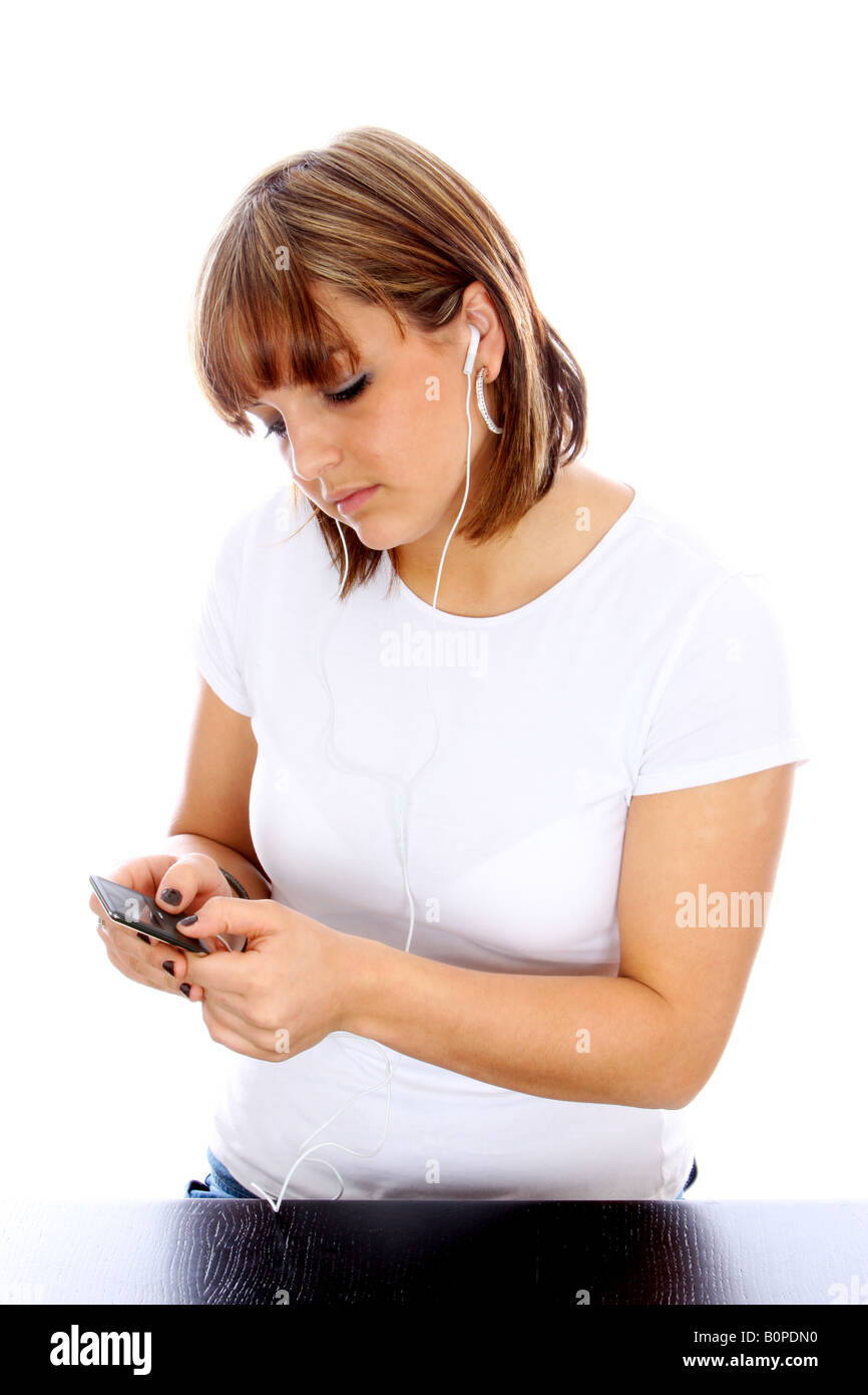 Teenage Girl Listening to Music Model Released Stock Photo - Alamy