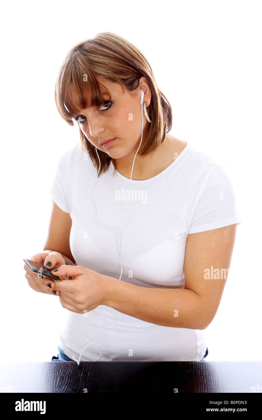 Teenage Girl Listening to Music Model Released Stock Photo - Alamy