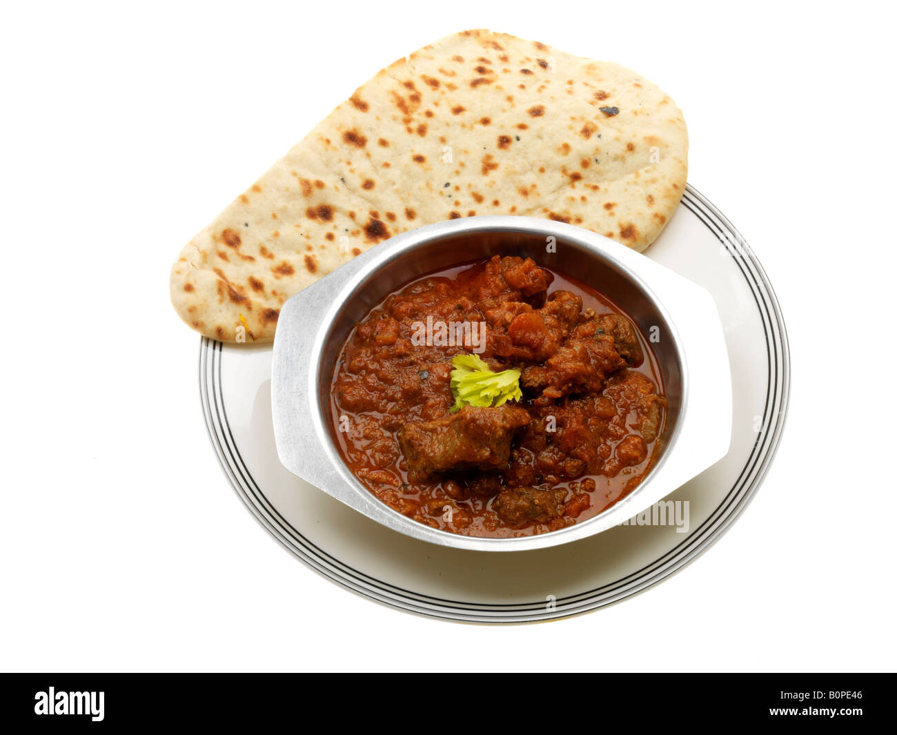 Take Away Lamb Curry With Naan Bread Stock Photo Alamy