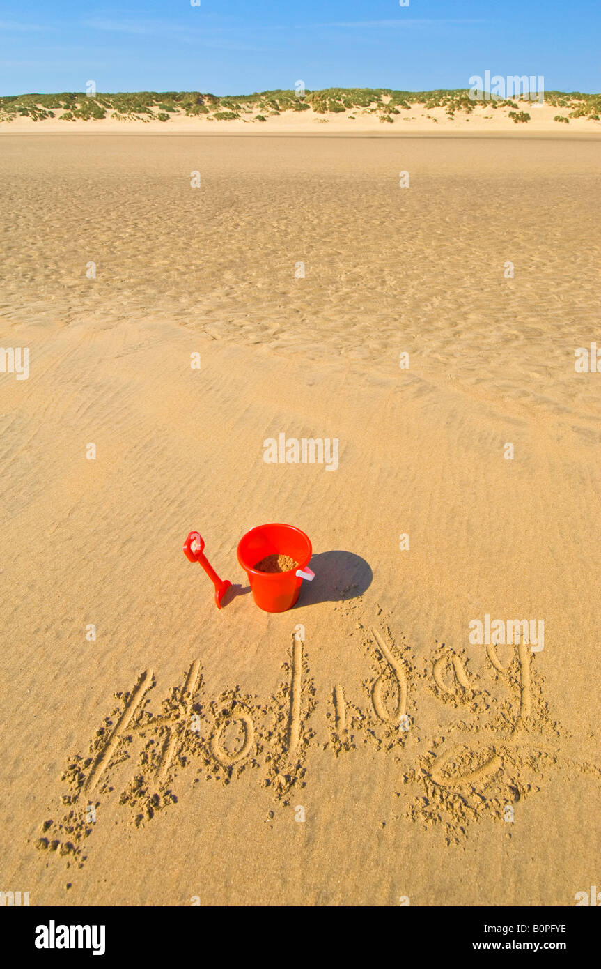 A concept image of a "bucket and spade" beach holiday Stock Photo Alamy